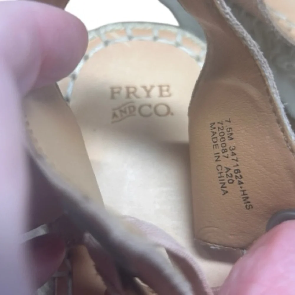 Frye Lula Blush Pink Suede Bow Knot Espadrille Platform Sandals Frye Size 7.5M